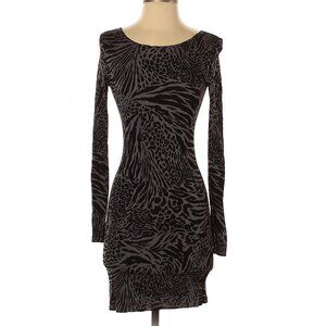 Alice + Olivia Slinky Stretchy Long Sleeve Knee Length Midi Tight bodycon Dress